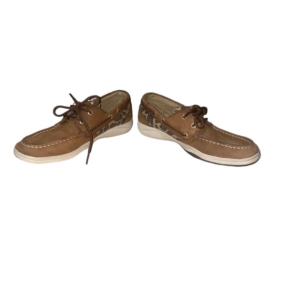Sperry Topsider G Intrepid Leopard Print Boat Shoes Size 7 ladies 5 Girls - Picture 4 of 9